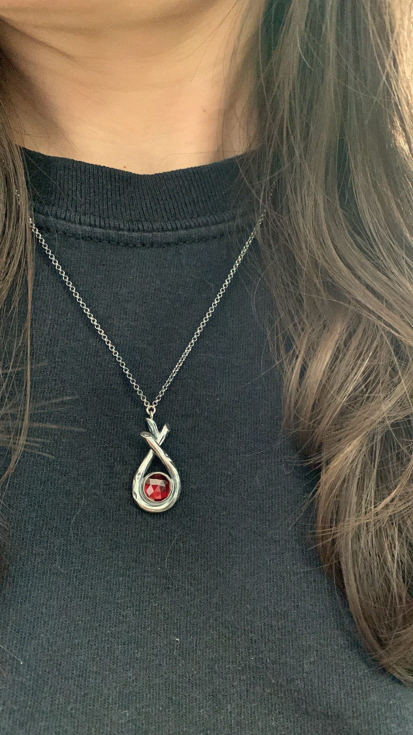 Twig Necklace (Garnet)